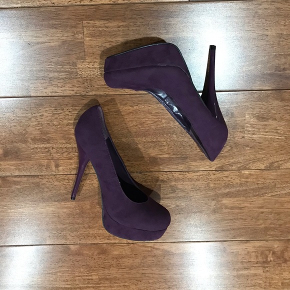 NWOT Glaze Purple Faux Suede Platform Pumps Size 8 - Picture 2 of 7